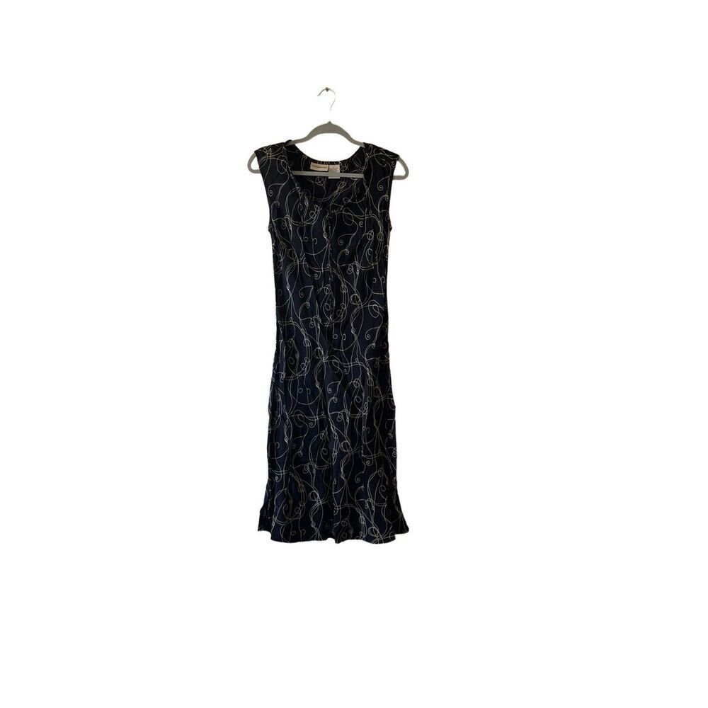 Vintage 90s y2k girly sheath black and white peasant style dress size medium